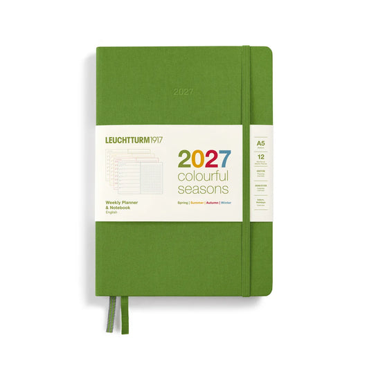 Leuchtturm1917 2027 A5 Medium Weekly Planner & Dotted Notebook - Colorful Seasons: Spring