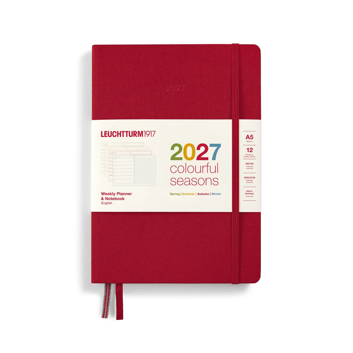 Leuchtturm1917 2027 A5 Medium Weekly Planner & Dotted Notebook - Colorful Seasons: Autumn