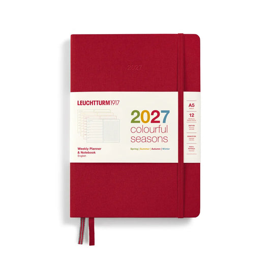 Leuchtturm1917 2027 A5 Medium Weekly Planner & Dotted Notebook - Colorful Seasons: Autumn