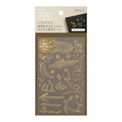Midori Foil Transfer Stickers - Sea Creatures