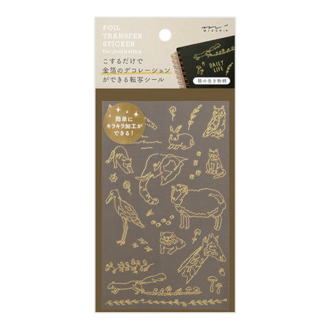 Midori Foil Transfer Stickers - Land Animals
