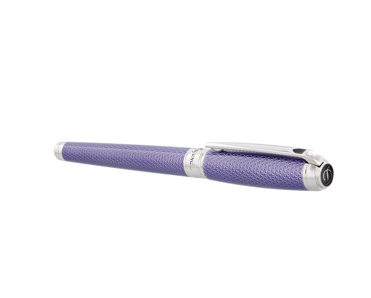 S.T. Dupont Line D Large Velvet Firehead Guilloche Fountain Pen - Lilac