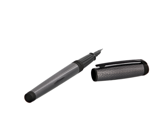 S.T. Dupont Line D Large Velvet Firehead Guilloche Fountain Pen - Graphite