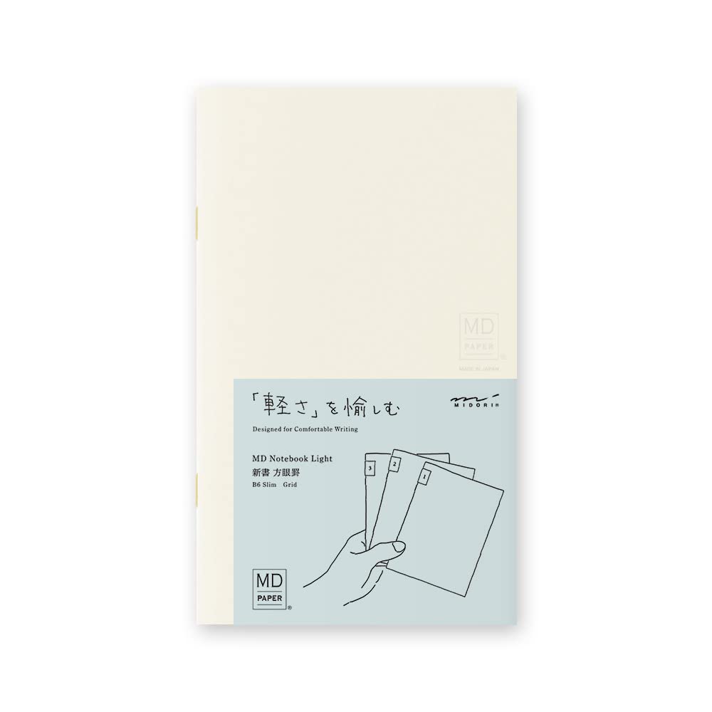 Midori MD Light B6 Slim Notebook - Grid Pack (Set of 3)