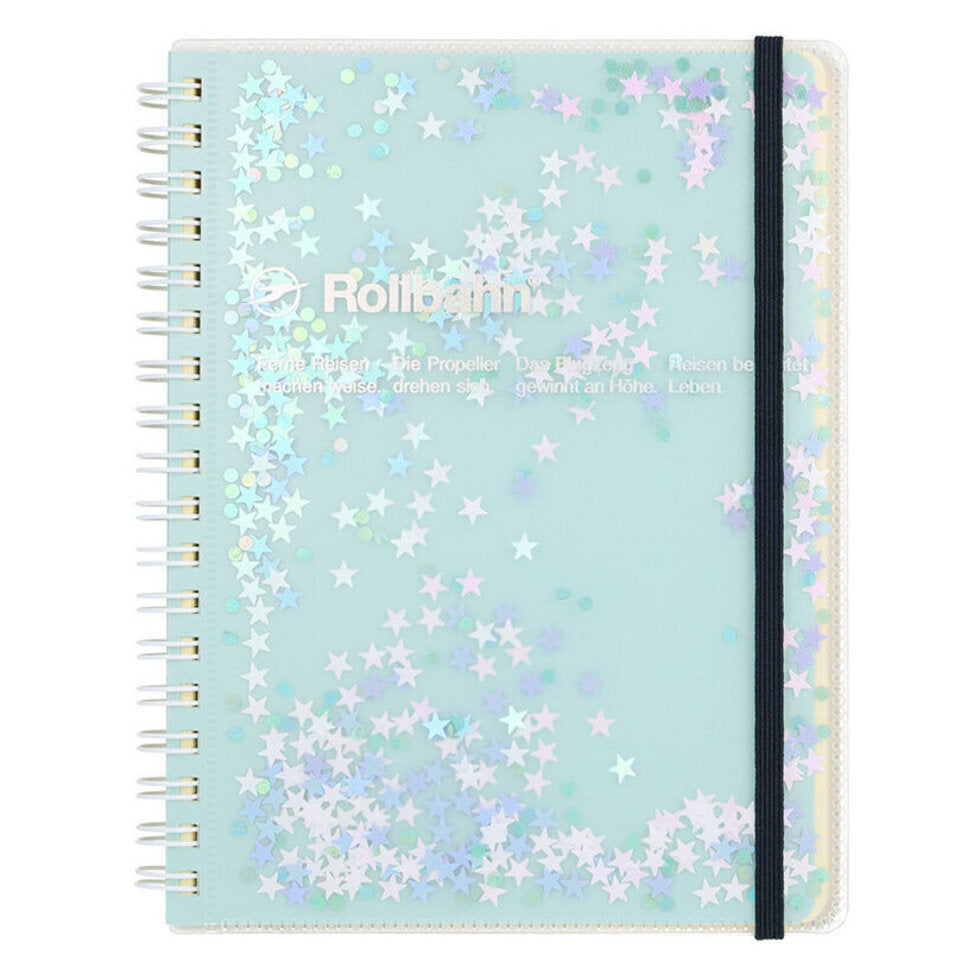 Delfonics Rollbahn Spiral Large Notebook - Glitter Light Blue
