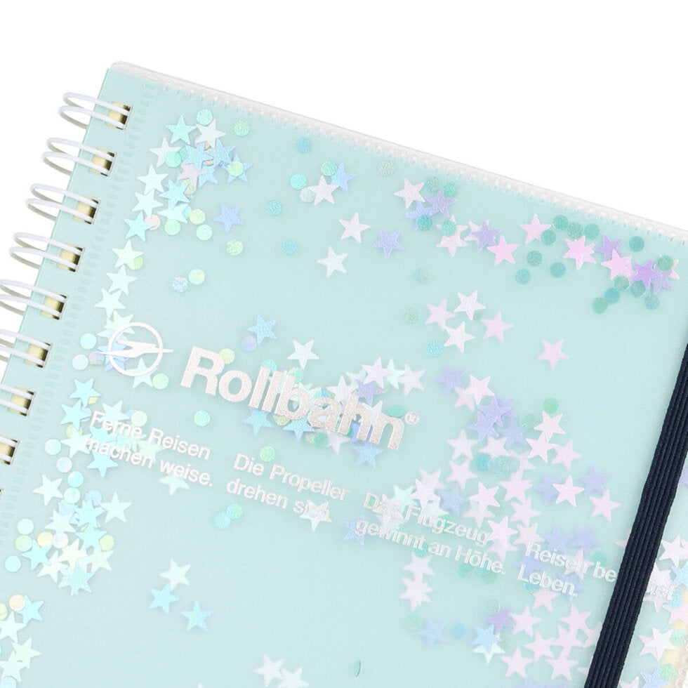 Delfonics Rollbahn Spiral Large Notebook - Glitter Light Blue