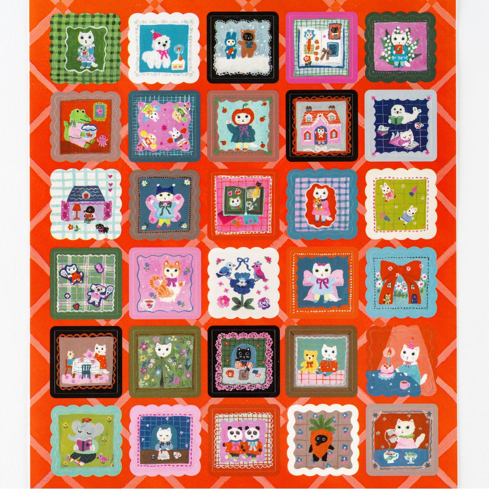 Hobonichi Yumi Kitagishi: Stickers - Daily Life of White Cat