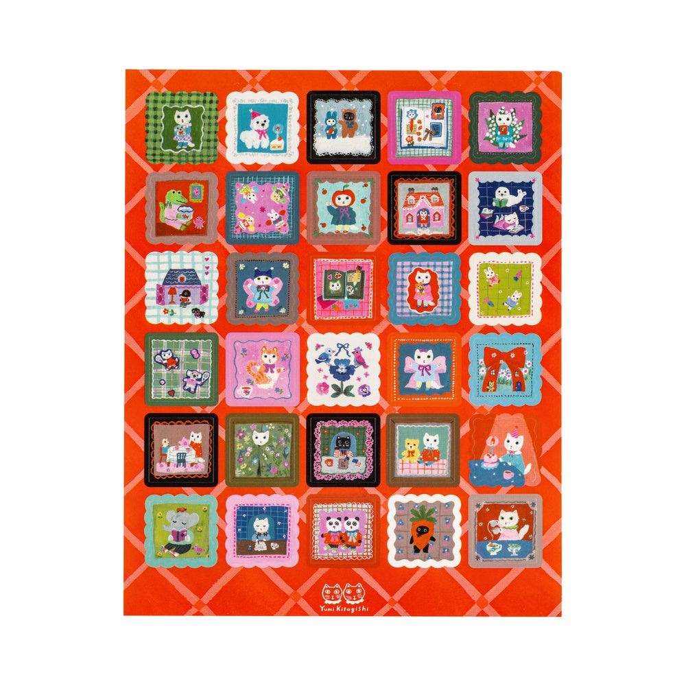 Hobonichi Yumi Kitagishi: Stickers - Daily Life of White Cat
