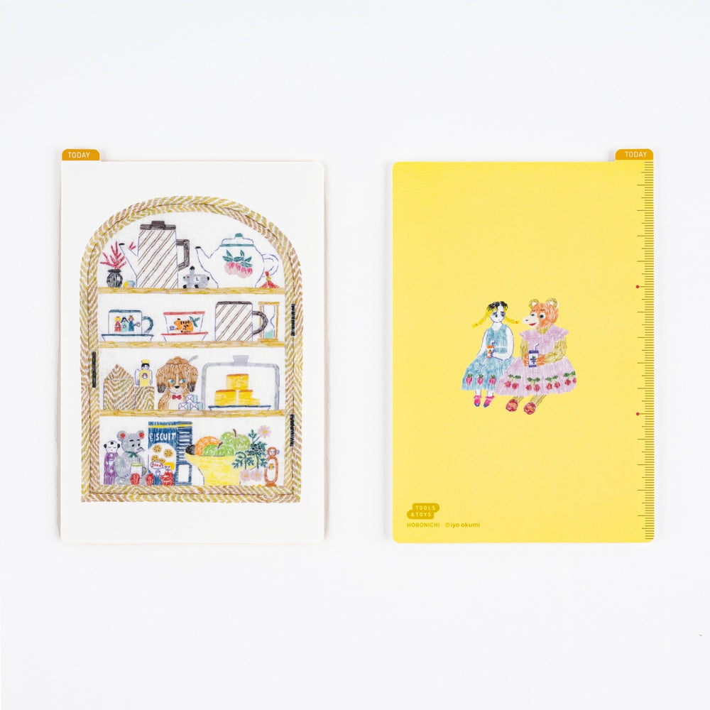 Hobonichi A6 Pencil Board - iyo okumi: Happy Tea Time - Teapot Shelf