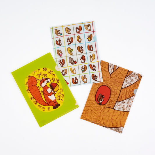 Hobonichi A6 Folder Set - 100%ORANGE: Squirrel's Moving Day (Set of 3)