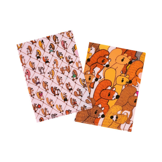 Hobonichi A5 Folder Set - 100%ORANGE: Squirrel Squadron (Set of 2)