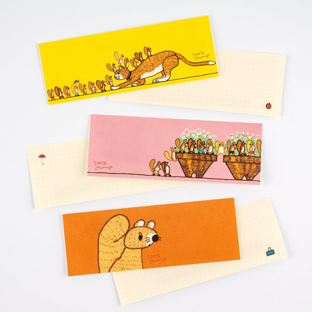 Hobonichi Letter Set - 100%ORANGE: Squirrel's Moving Day