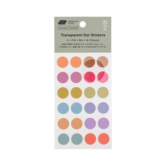 Hobonichi TSUKI no IRO Transparent Dot Stickers (15mm)