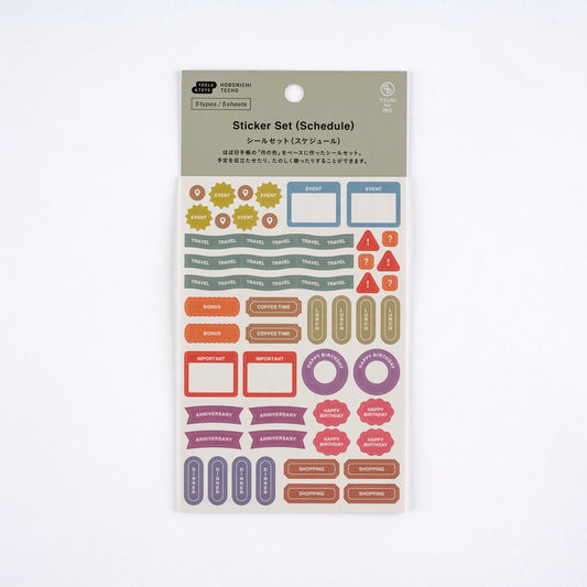 Hobonichi TSUKI no IRO Sticker Set - Schedule