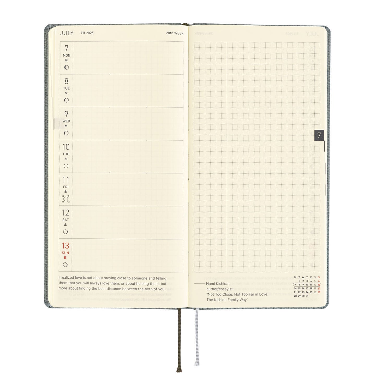 Hobonichi 2025 Weeks MEGA - Colors: Smoke Gray