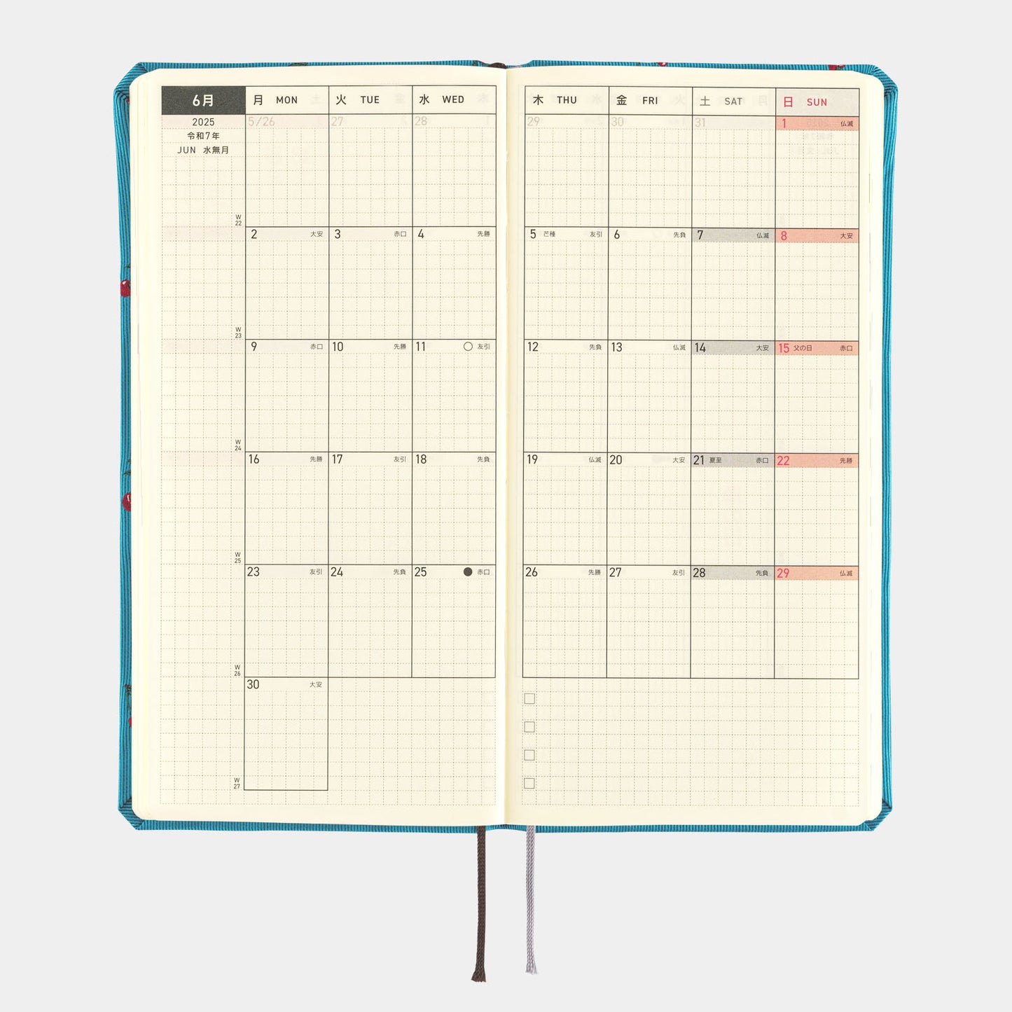 Hobonichi 2025 Weeks MEGA - Bow & Tie: Cherry