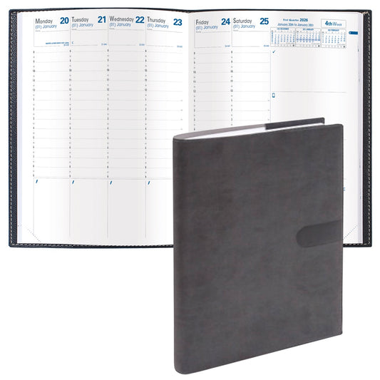 Quo Vadis 2026 Trinote 13 Months Weekly Planner - Texas Black