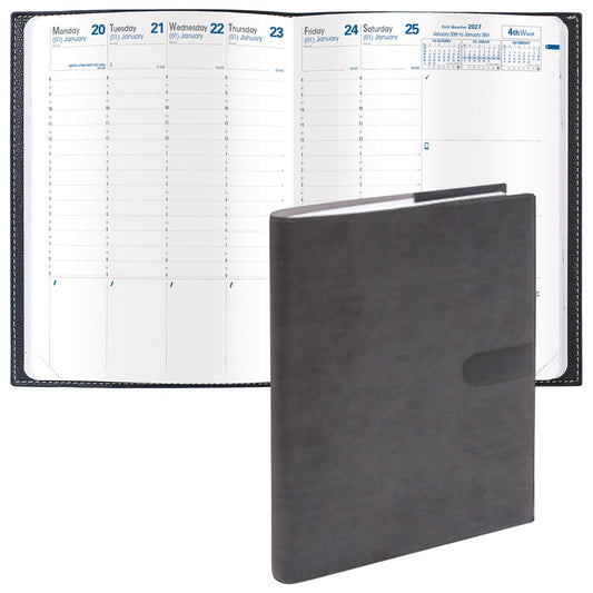Quo Vadis 2027 Trinote 13 Months Weekly Planner - Texas Black