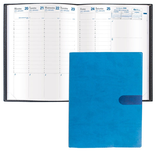 Quo Vadis 2026 Trinote 13 Months Weekly Planner - Texas Blue