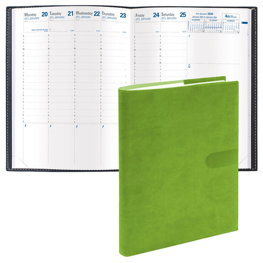 Quo Vadis 2026 Trinote 13 Months Weekly Planner - Texas Bamboo Green