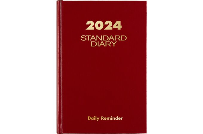 AT-A-GLANCE Standard Diary 2025 Daily Reminder (5 1/2" x 8") - Red