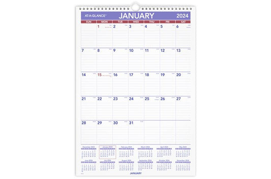 AT-A-GLANCE 2025 Dated Wall Calendar - 12" x 17"