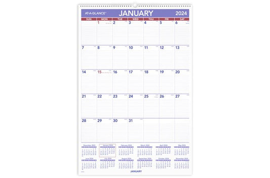 AT-A-GLANCE 2024 Dated Wall Calendar - 20" x 30"