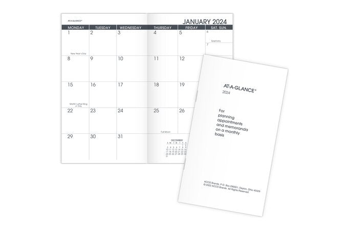 AT-A-GLANCE 2025 Monthly Planner Refill for 70-064, Pocket (3 1/2" x 6")