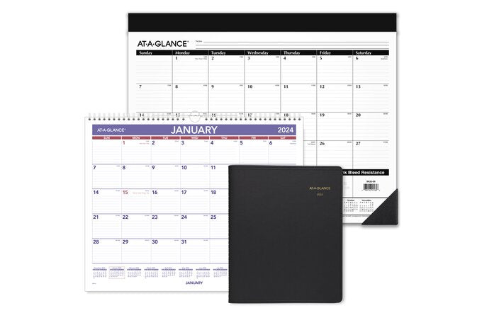AT-A-GLANCE 2025 Monthly Planner (7" x 8 3/4") - Black