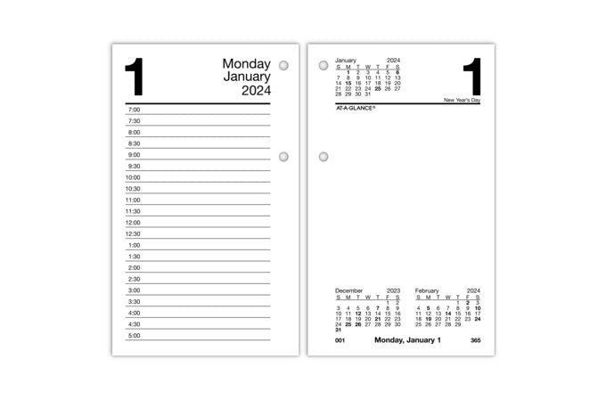 At-A-Glance 2025 Daily Calendar Refill (6" x 4")