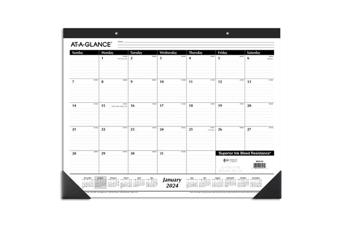 AT-A-GLANCE 2024 Monthly Desk Pad Calendar (21 3/4 At-a-glance 2024 monthly desk pad calendar (21 3/4