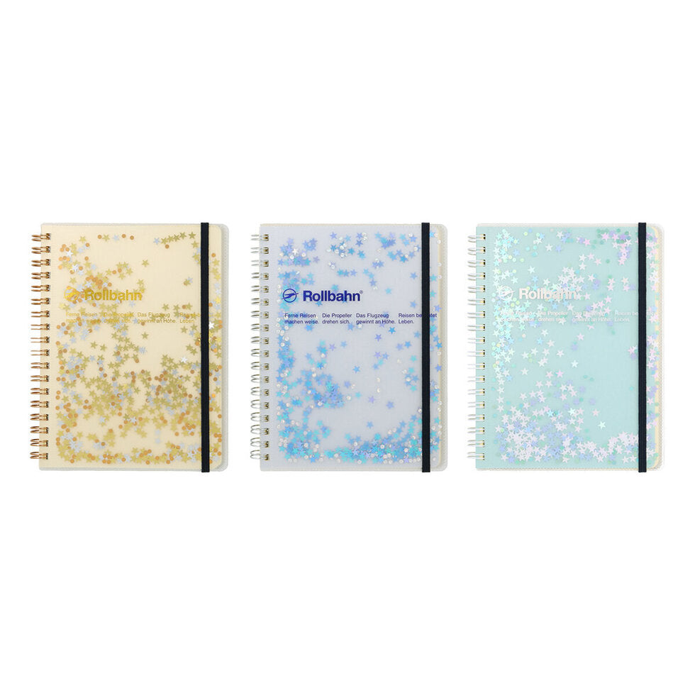 Delfonics Rollbahn Spiral Large Notebook - Glitter Light Blue