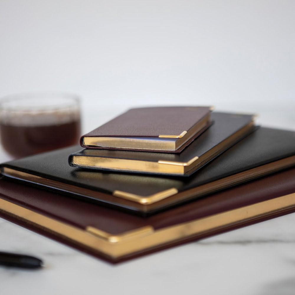Letts of London 2026 Slim Classic Week to View Planner - Burgundy with Gold Corners (Upright)
