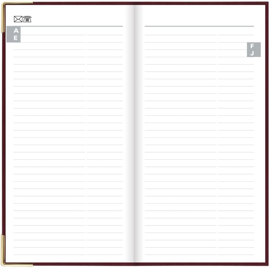 Letts of London 2026 Slim Classic Week to View Planner - Burgundy with Gold Corners (Upright)