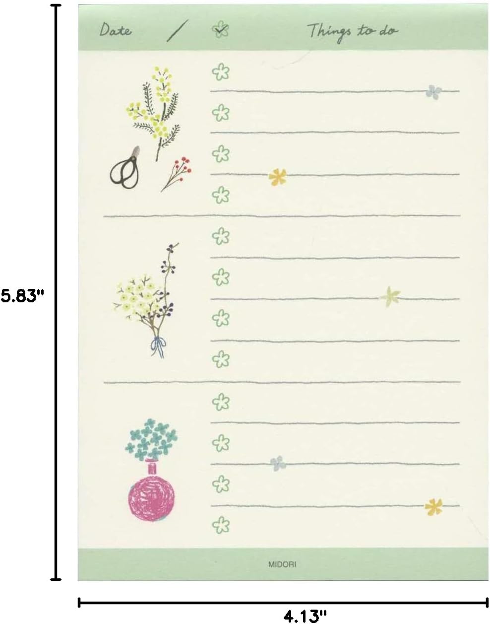 Midori To Do Memo Pad - Dried Flower