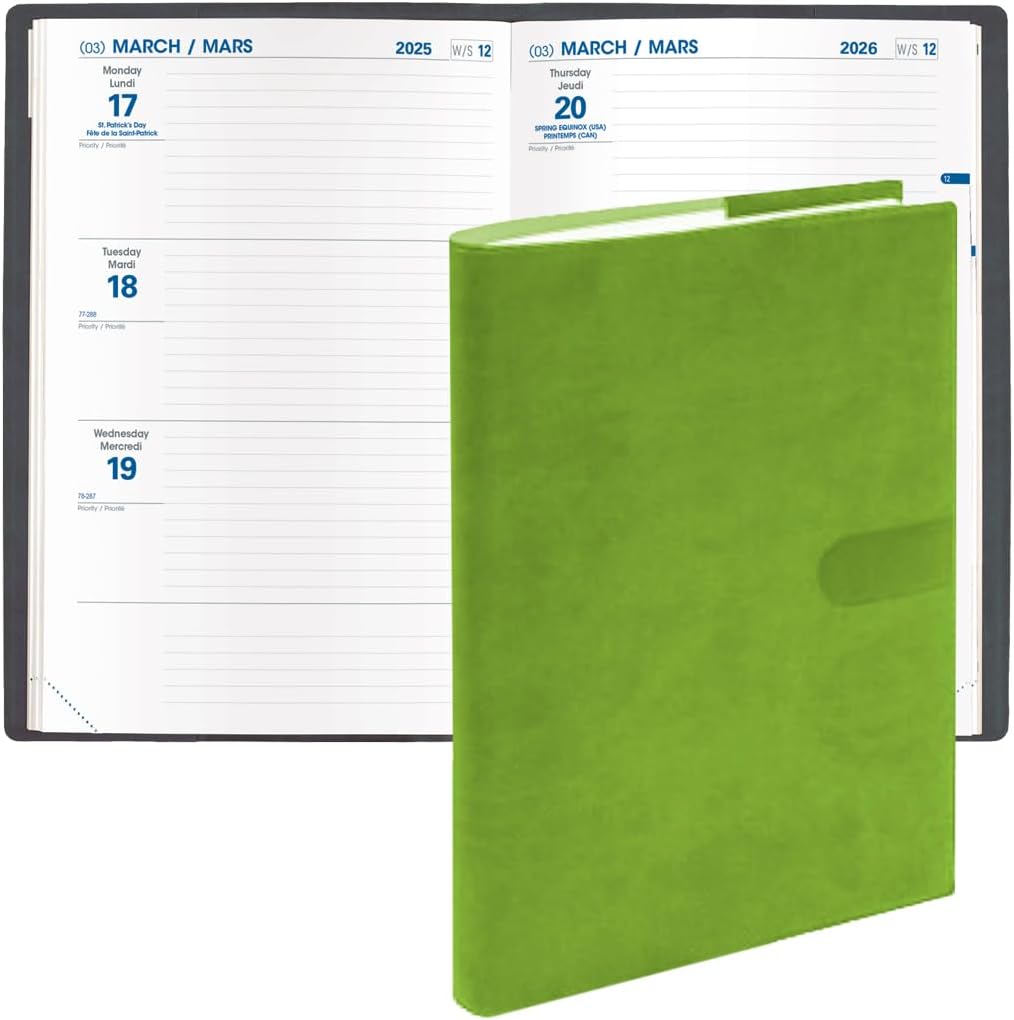 Quo Vadis 2026 Hebdo #56 Bi-Lingual Weekly/Monthly Planner - Texas Bamboo Green