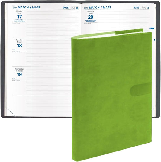 Quo Vadis 2026 Hebdo #56 Bi-Lingual Weekly/Monthly Planner - Texas Bamboo Green