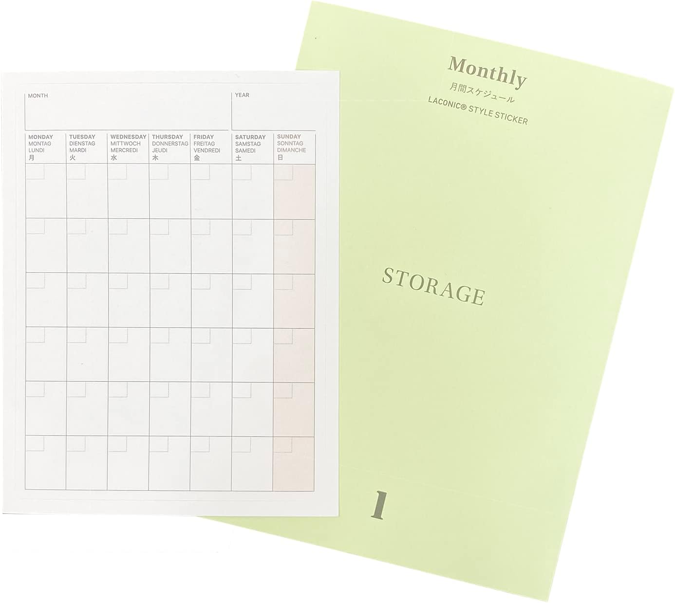 Laconic Style Notebook Sticker - Monthly