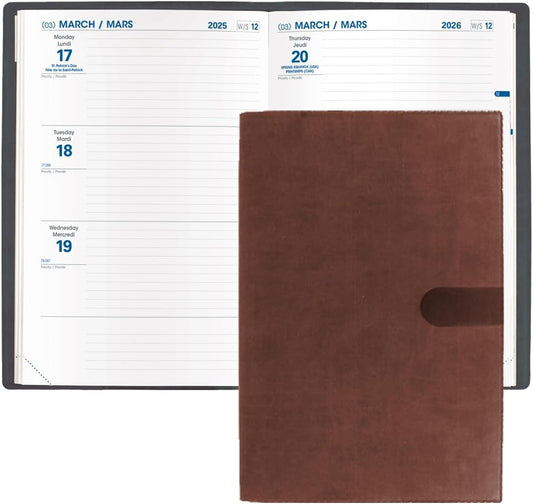 Quo Vadis 2026 Hebdo #56 Bi-Lingual Weekly/Monthly Planner - Texas Chocolate