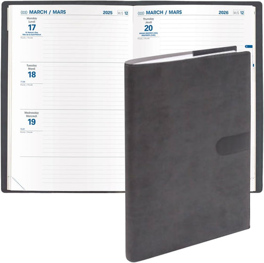 Quo Vadis 2026 Hebdo #56 Bi-Lingual Weekly/Monthly Planner - Texas Black