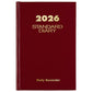 AT-A-GLANCE Standard Diary 2026 Daily Reminder (5 1/2" x 8") - Red
