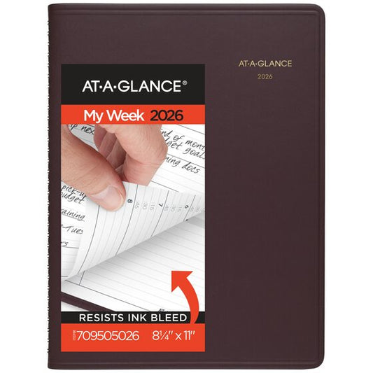 At-A-Glance 2026 Weekly Appointment Book Planner - Winestone (8 1/4" x 11")