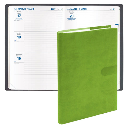 Quo Vadis 2027 Hebdo #56 Bi-Lingual Weekly/Monthly Planner - Texas Bamboo Green