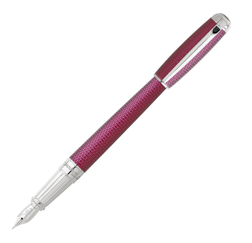 S.T. Dupont Line-D Firehead Guilloche Fountain Pen - Amethyst