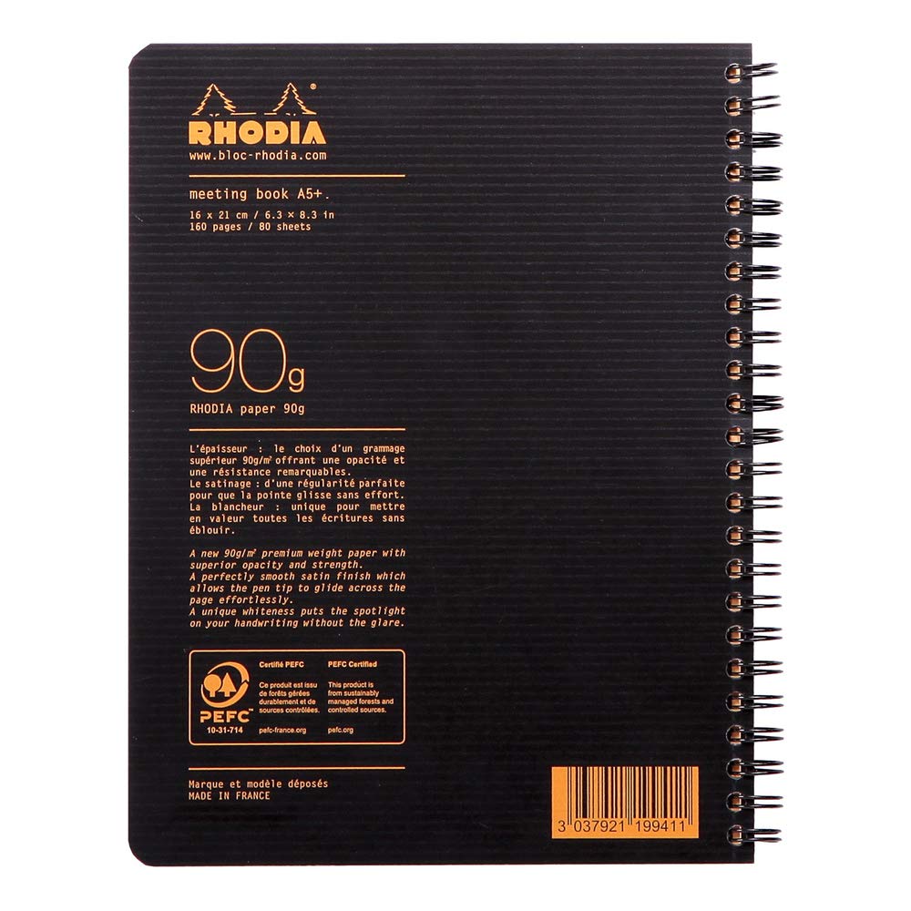 Rhodia Meeting Book (A5) - Black Ribbed