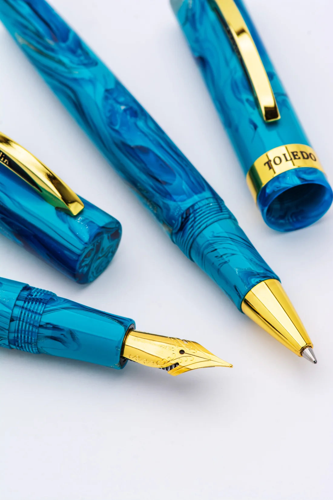Conklin Toledo Fountain Pen - Tidal Pool with Gold Trim