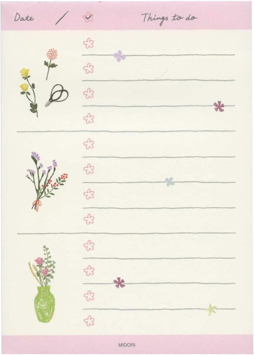 Midori To Do Memo Pad - Dried Flower