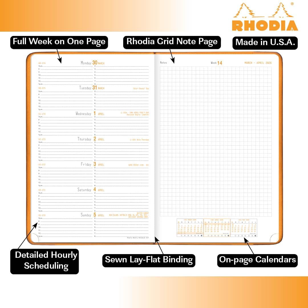 Rhodia 2026 Webplanner Weekly Planner - Midnight