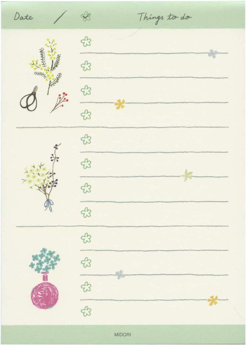 Midori To Do Memo Pad - Dried Flower