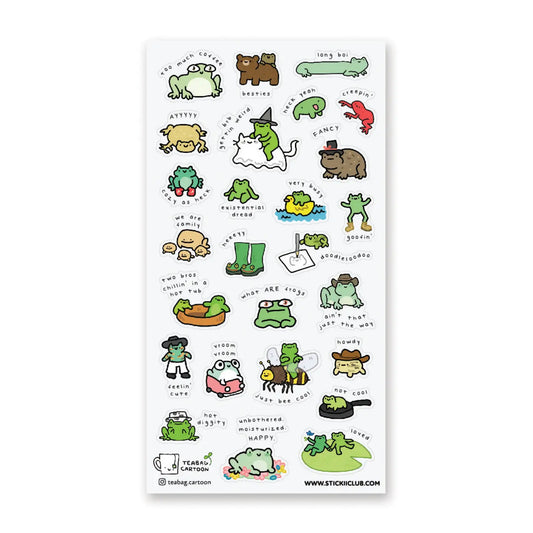 Faire Stickii Sticker Sheet - What ARE Frogs? (2 Sheets)